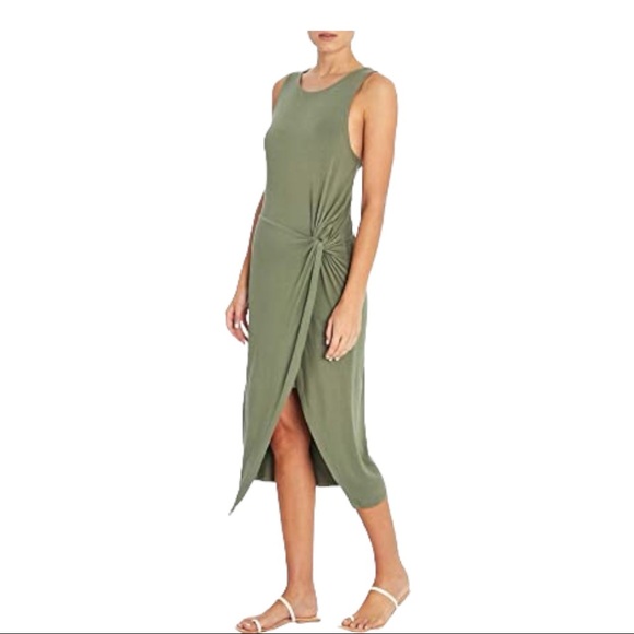 Three dots womens twist front dress olivine color size medium. Sleeveless - Picture 1 of 14
